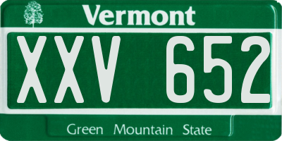 VT license plate XXV652