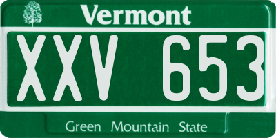 VT license plate XXV653