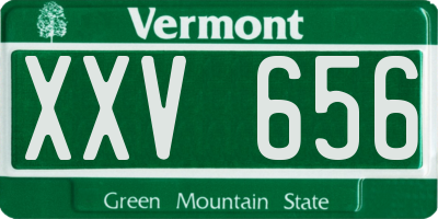 VT license plate XXV656