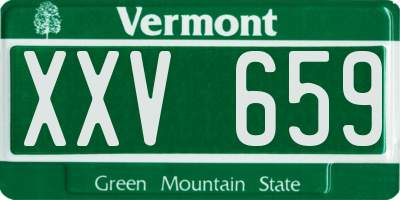 VT license plate XXV659