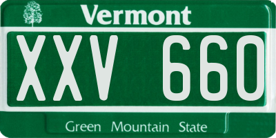 VT license plate XXV660