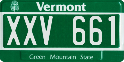 VT license plate XXV661