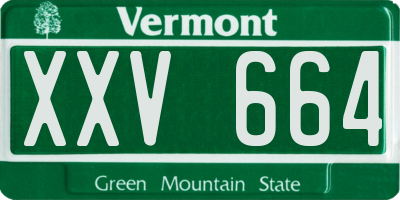 VT license plate XXV664