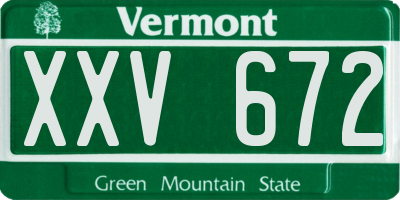 VT license plate XXV672
