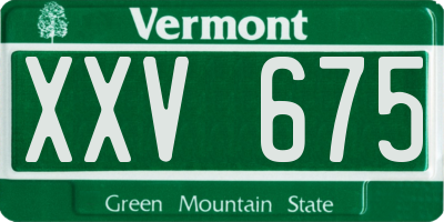 VT license plate XXV675