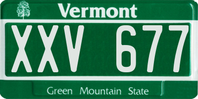 VT license plate XXV677