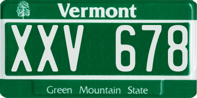 VT license plate XXV678