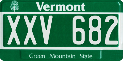 VT license plate XXV682