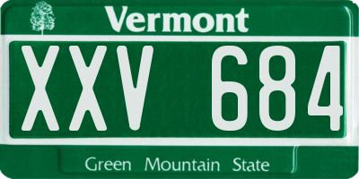 VT license plate XXV684