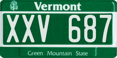 VT license plate XXV687
