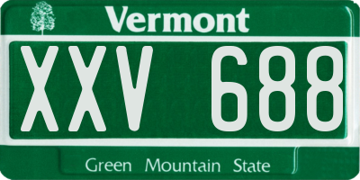 VT license plate XXV688
