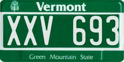 VT license plate XXV693