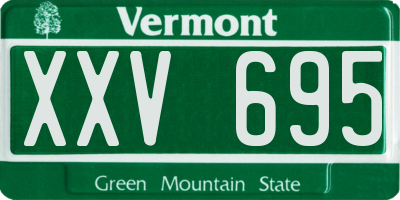 VT license plate XXV695