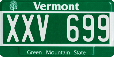 VT license plate XXV699