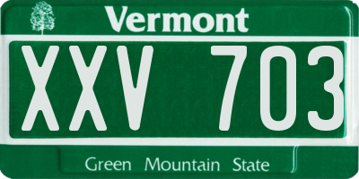 VT license plate XXV703