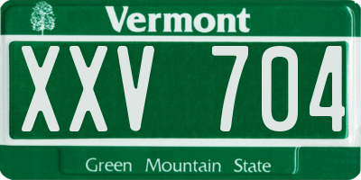 VT license plate XXV704
