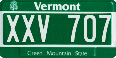 VT license plate XXV707