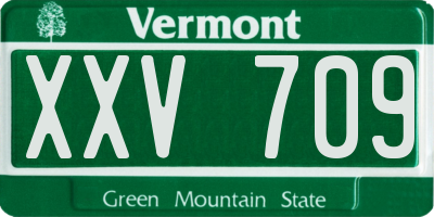 VT license plate XXV709