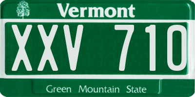 VT license plate XXV710