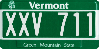 VT license plate XXV711