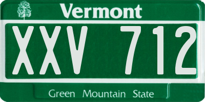 VT license plate XXV712
