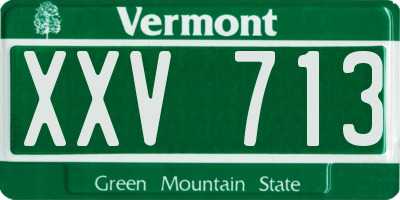 VT license plate XXV713