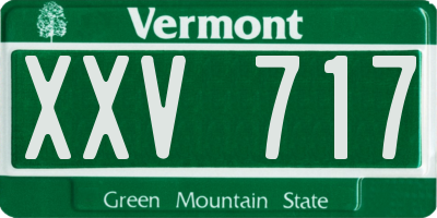 VT license plate XXV717