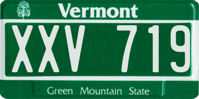 VT license plate XXV719