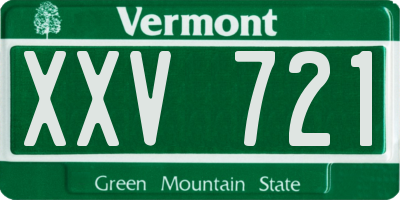 VT license plate XXV721