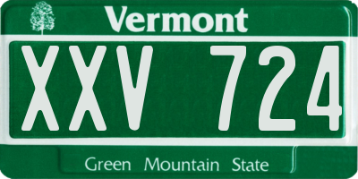 VT license plate XXV724
