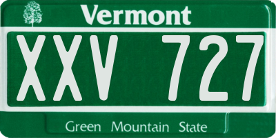 VT license plate XXV727
