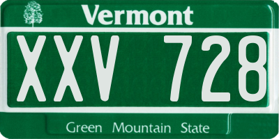 VT license plate XXV728