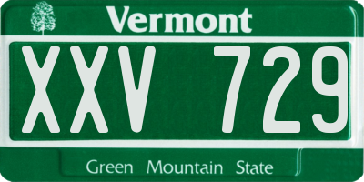 VT license plate XXV729