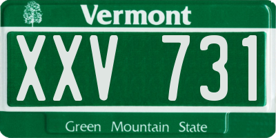 VT license plate XXV731