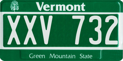 VT license plate XXV732