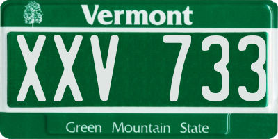 VT license plate XXV733