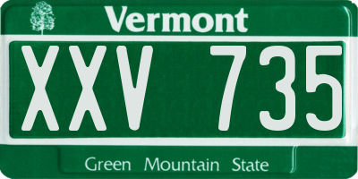 VT license plate XXV735