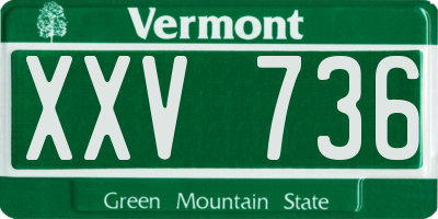 VT license plate XXV736
