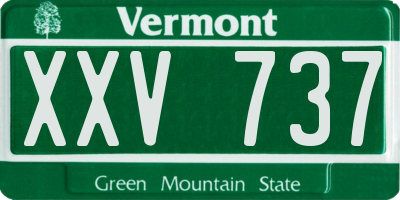 VT license plate XXV737