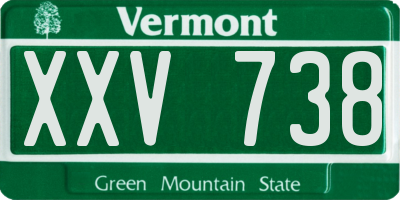 VT license plate XXV738
