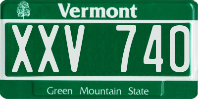 VT license plate XXV740