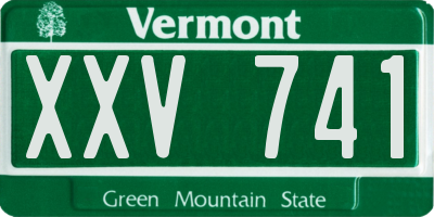 VT license plate XXV741