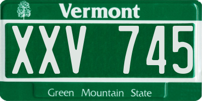 VT license plate XXV745