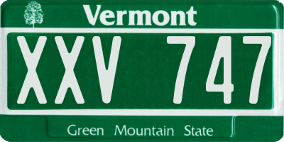VT license plate XXV747