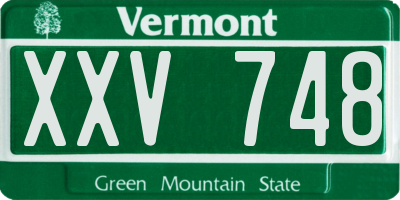 VT license plate XXV748