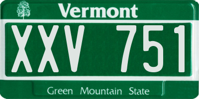 VT license plate XXV751