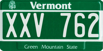 VT license plate XXV762