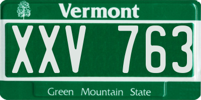 VT license plate XXV763