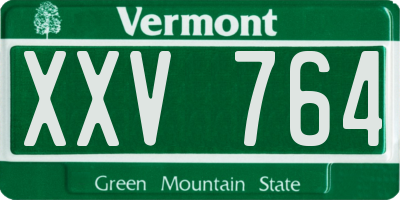 VT license plate XXV764
