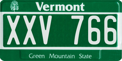 VT license plate XXV766